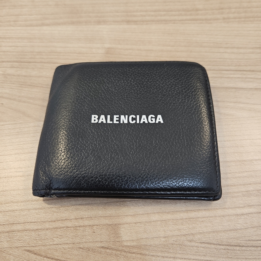 Balenciaga mens cash square fold coin wallet used effect